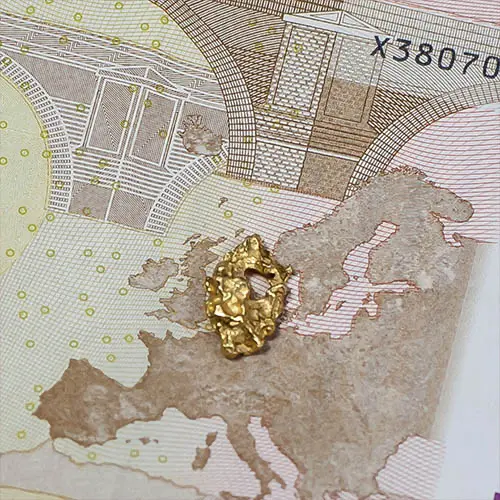 Goldnugget op Eurobiljet