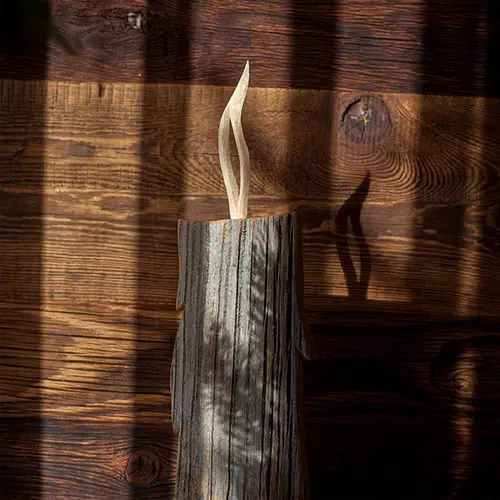 wooden candle, foto Jan Bom