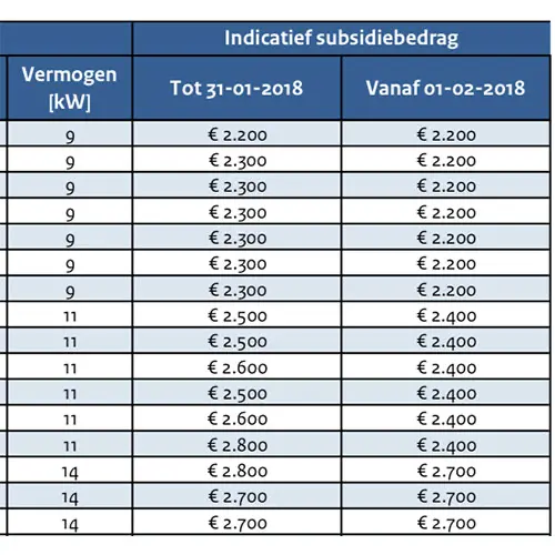 Voorbeelden lager subsidies