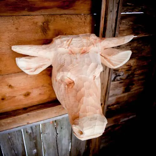 wooden cow, image P+ People Planet Profit